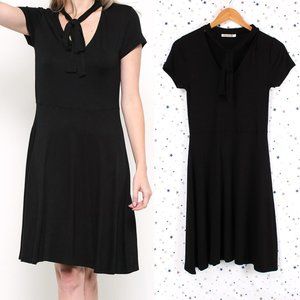 Bow Tie Neck Dress Black